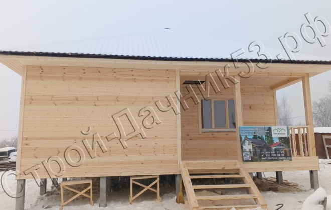 3 Каркасно-щитовой дом Д-22, 8х8м, 64 М², Новгородская область, Новгородский район, ПГТ Пролетарий. (5)